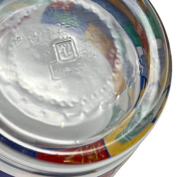 Disney Mickey Minnie Mouse Holiday Glass Tumblers Set Color Block Graphic 8 oz - Picture 4 of 5